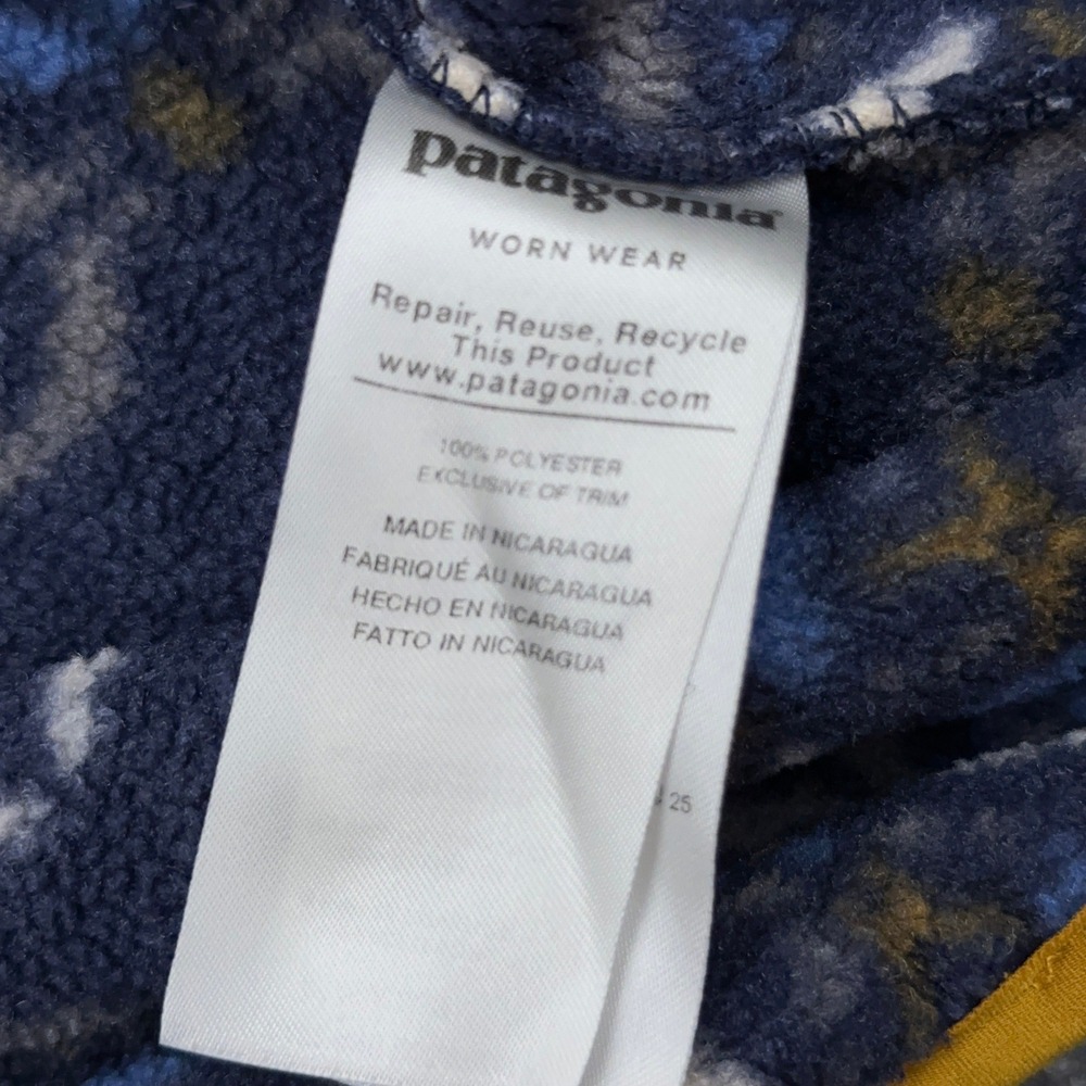 Patagonia Synchilla Snap-T Pullover Mens XL Tundra Cluster New Navy Fleece 25450 - Picture 4 of 9